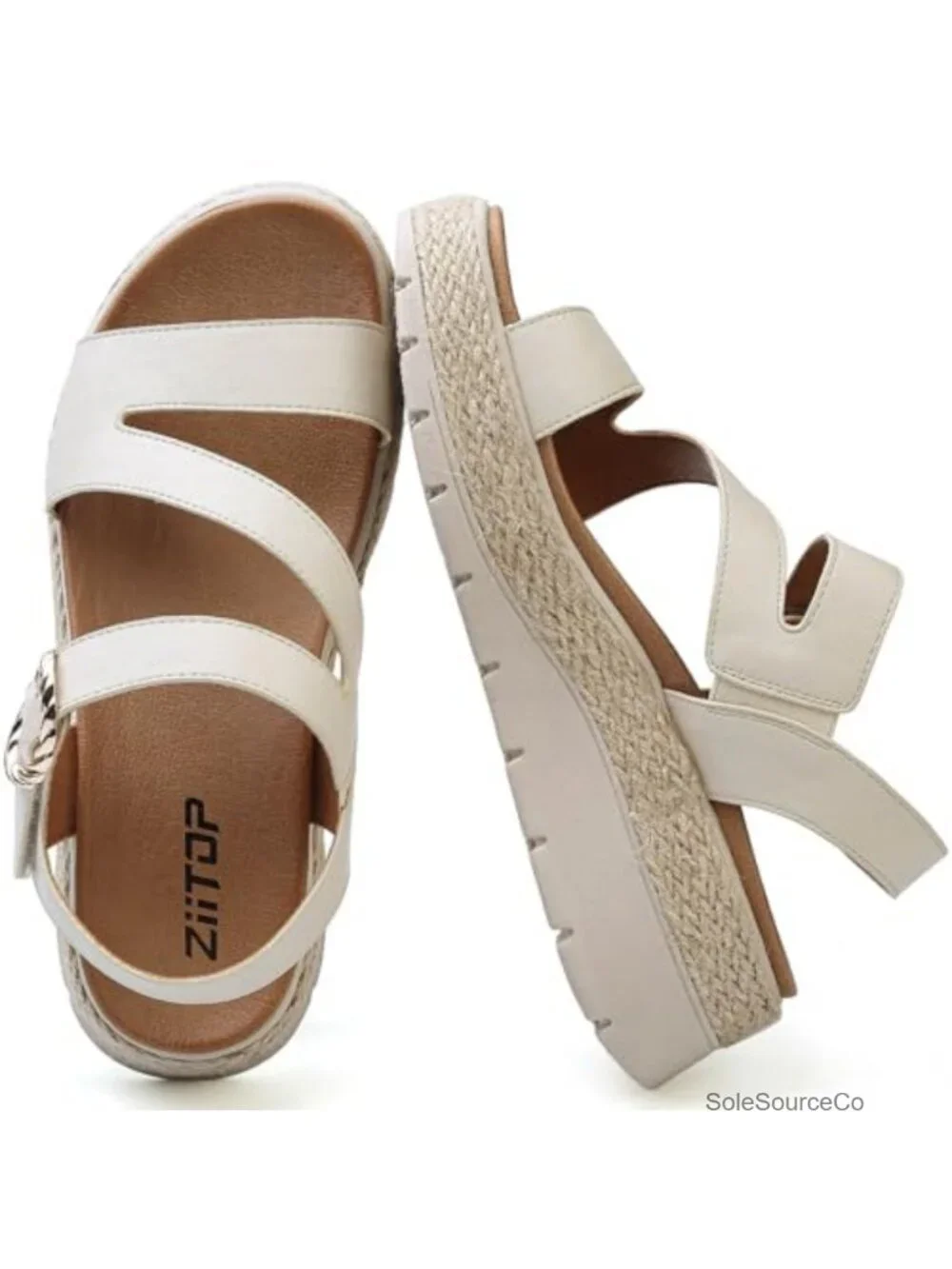Wedge Platform Espadrille Sandals with Orthopedic Arch Support Hook and Loop